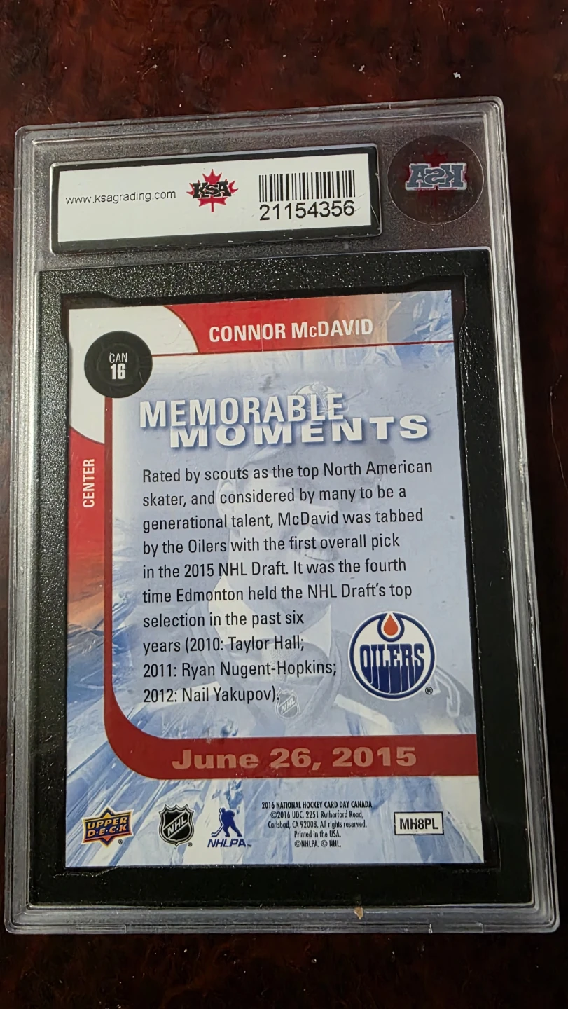 2015-16 Upper Deck Connor McDavid Rookie Card #CAN16 - photo 2