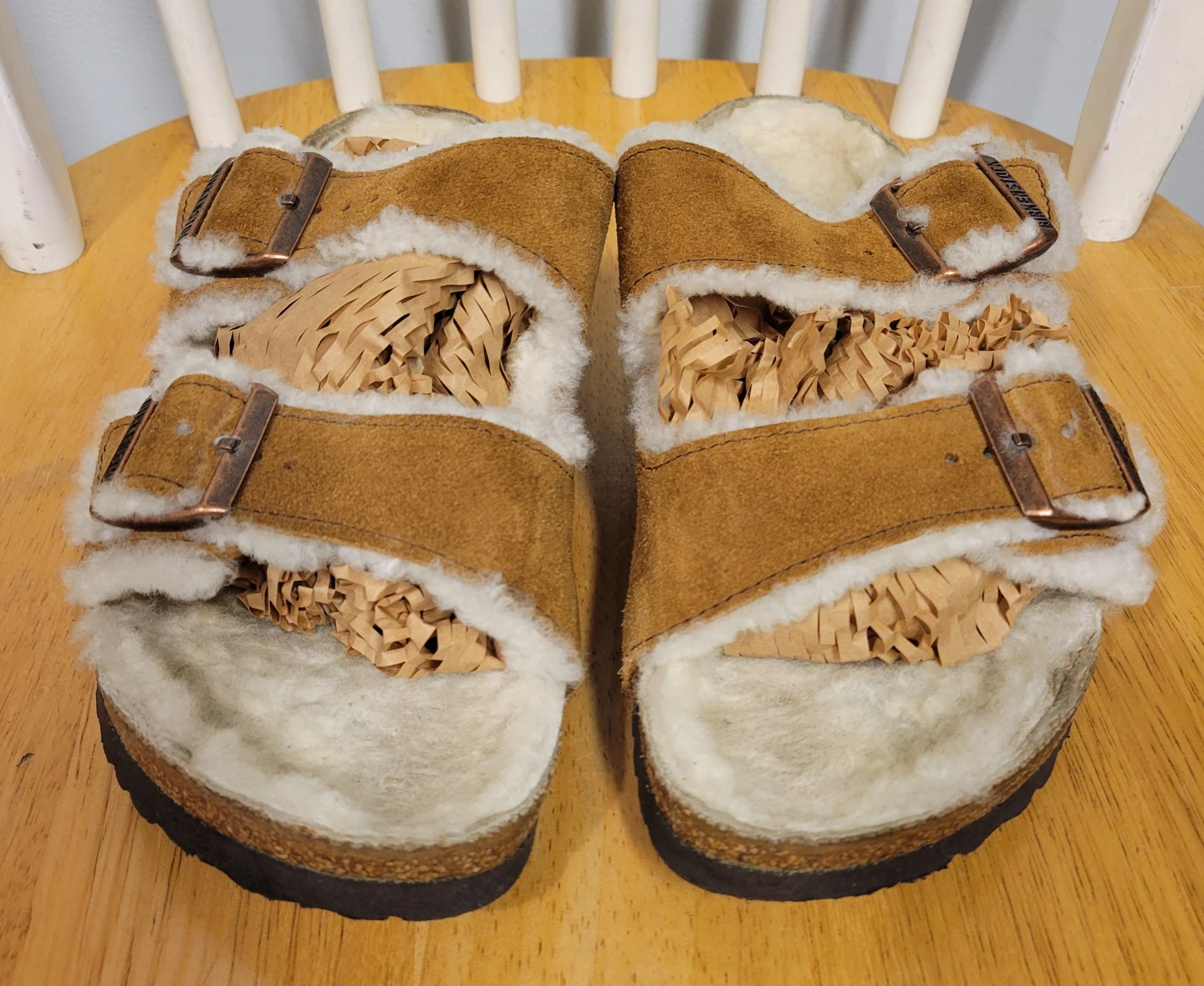 Birkenstock Arizona mens Suede Shearling Sandals Sz 42 / 9 - photo 4