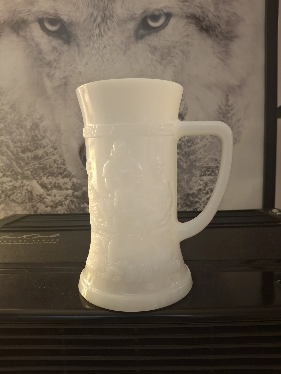 Glass Beer Mug with Embossed Design - photo 3