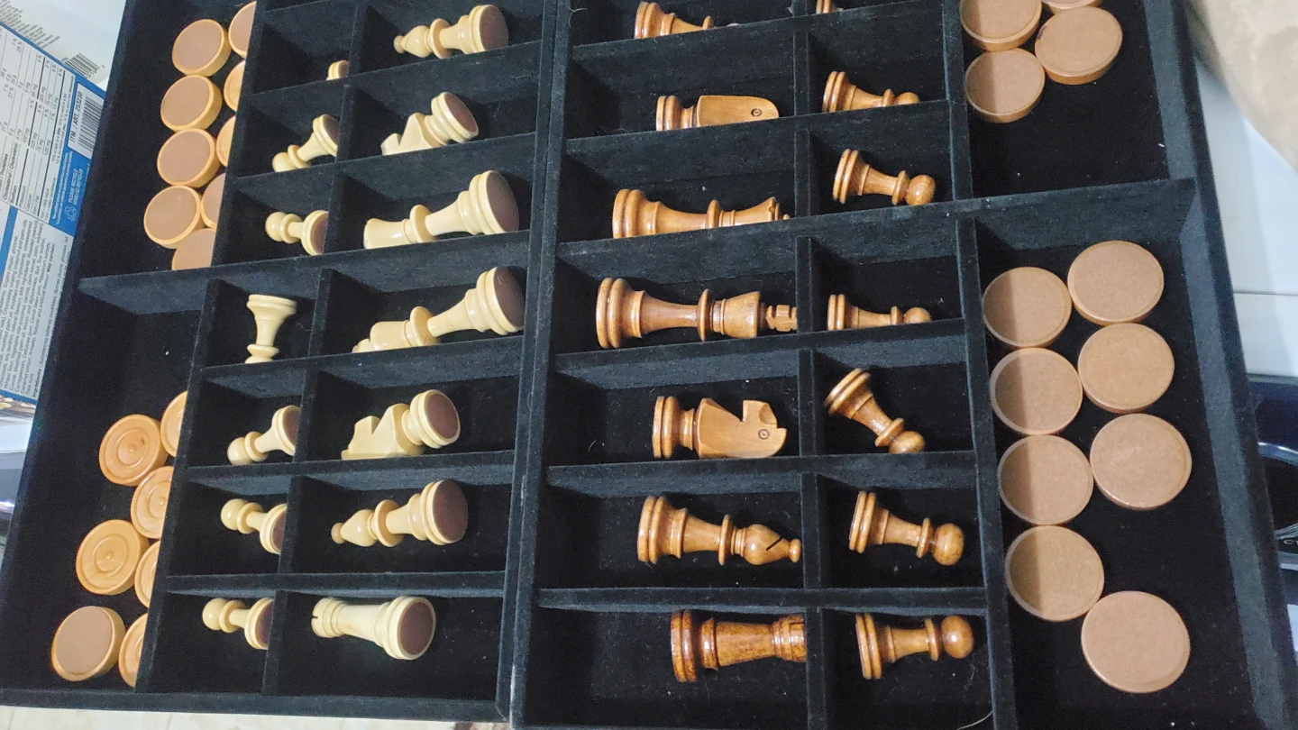 Wooden Chess and Checkers Set