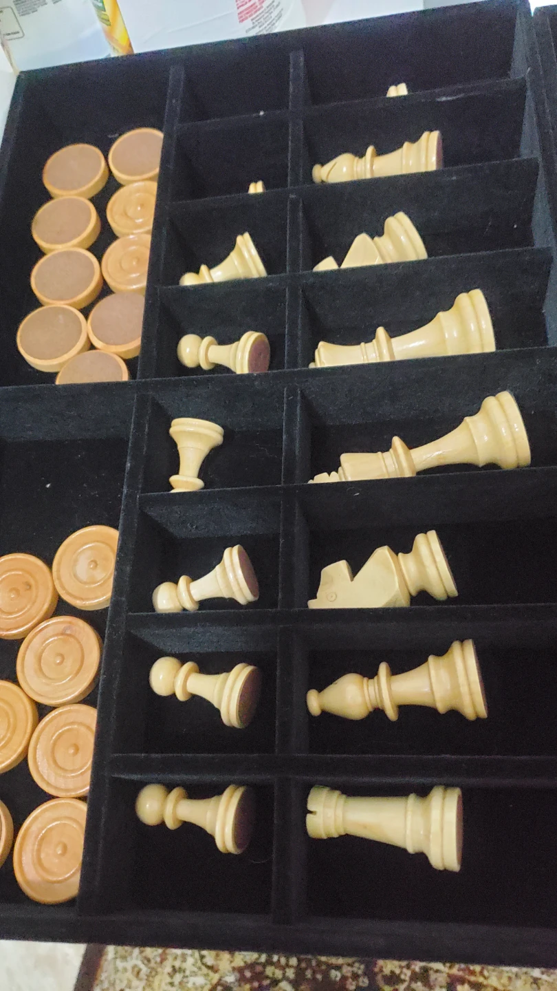 Wooden Chess and Checkers Set - photo 2