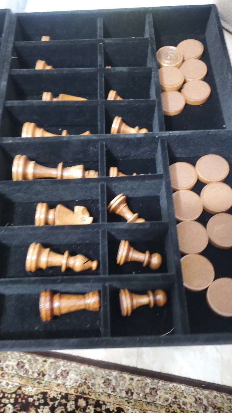 Wooden Chess and Checkers Set - photo 3