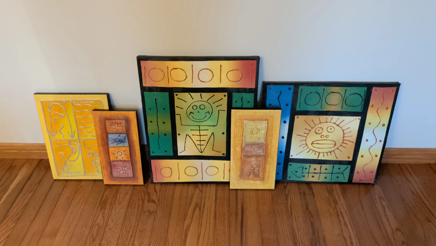 Set of 5 Artistic Wall Hangings