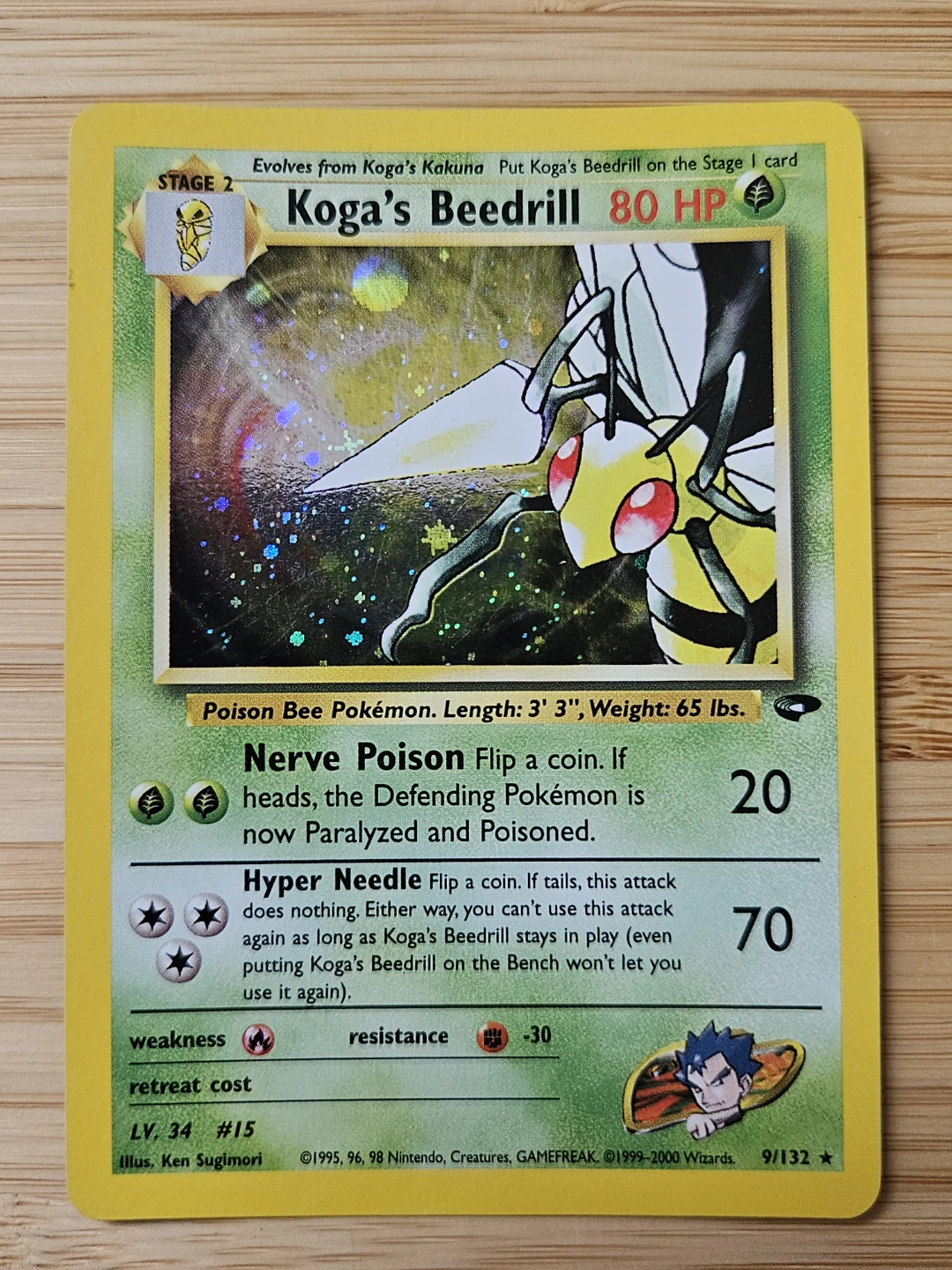 Pokémon Koga's Beedrill – Gym Challenge – Holo Rare – Vintage - photo 2