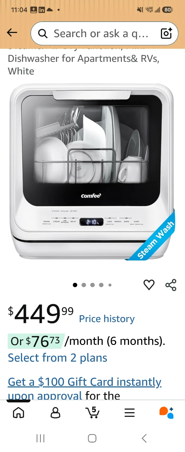 Comfee Dishwasher for Apartments & RVs, White