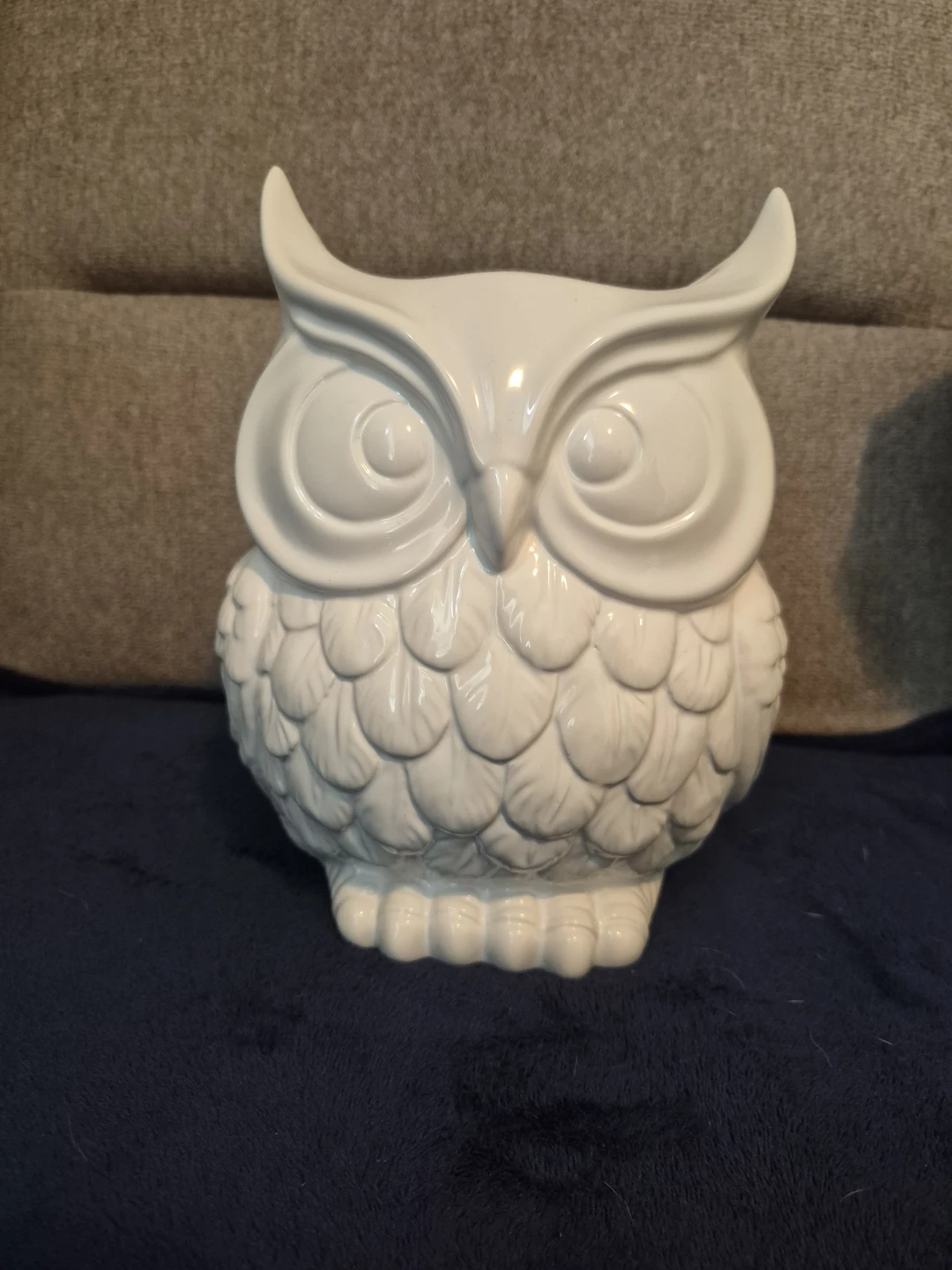 White Ceramic Owl Planter/Container