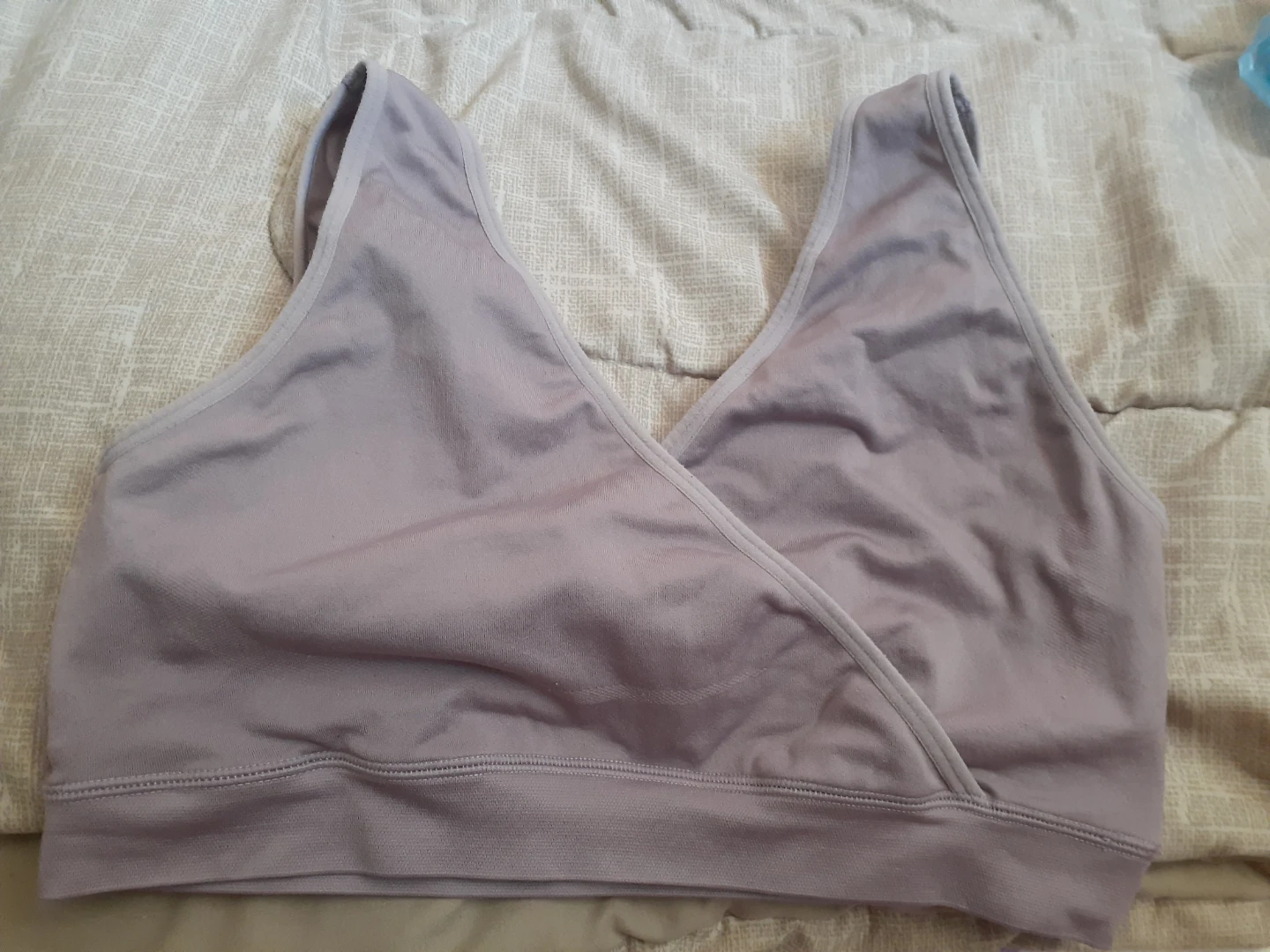 Purple Cross-Front Sports Bra