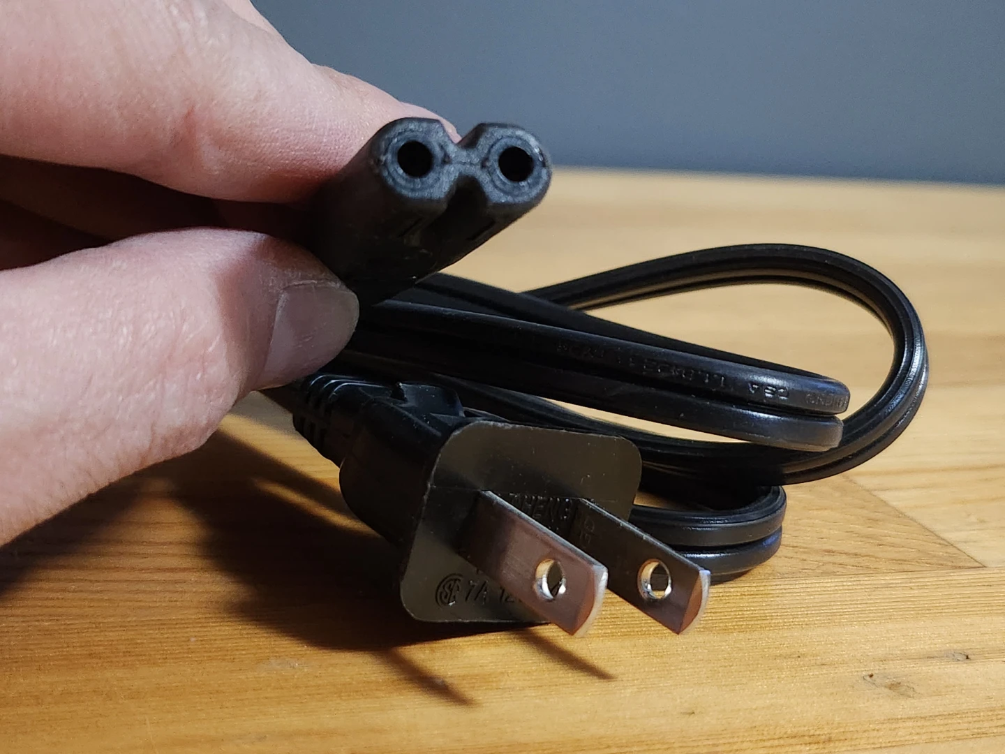 2-Prong Non-Polarized Replacement Power Cord 5ft - photo 2