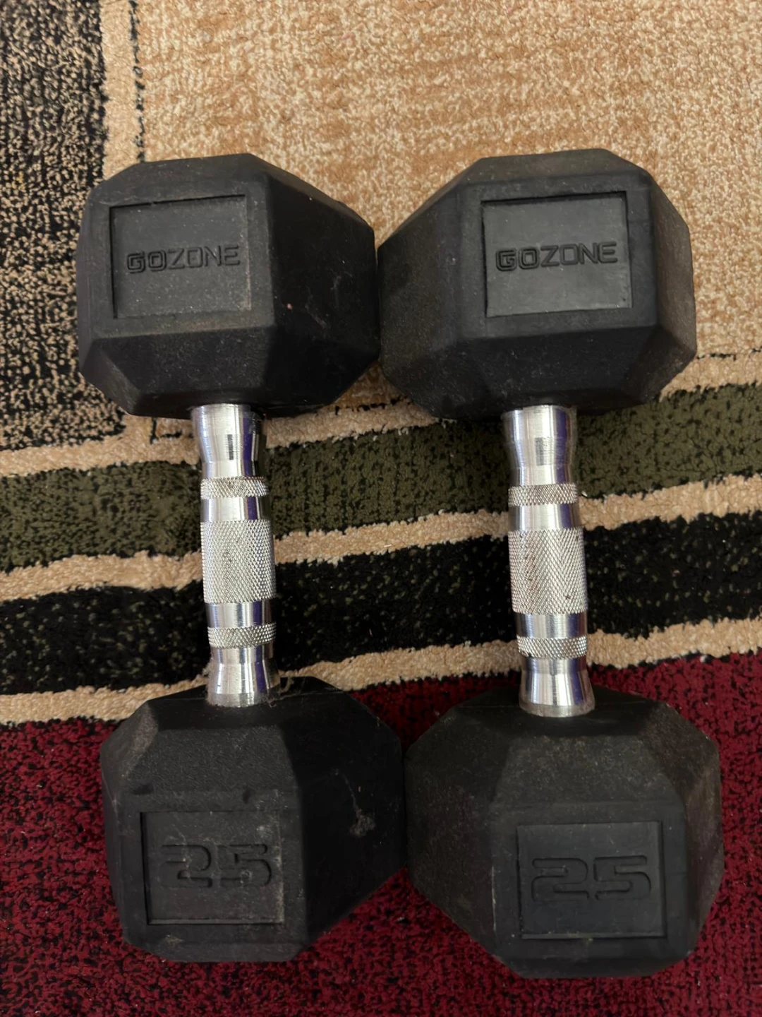 GoZone 25 lb Hex Dumbbells (Pair)