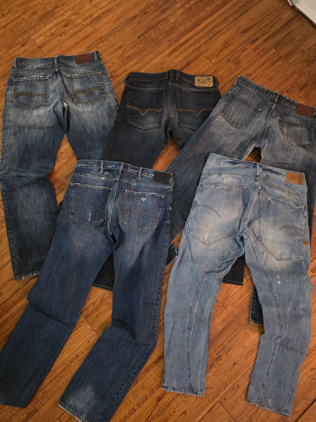 Bundle of Men's Designer Jeans - BOSS, Diesel, Armani