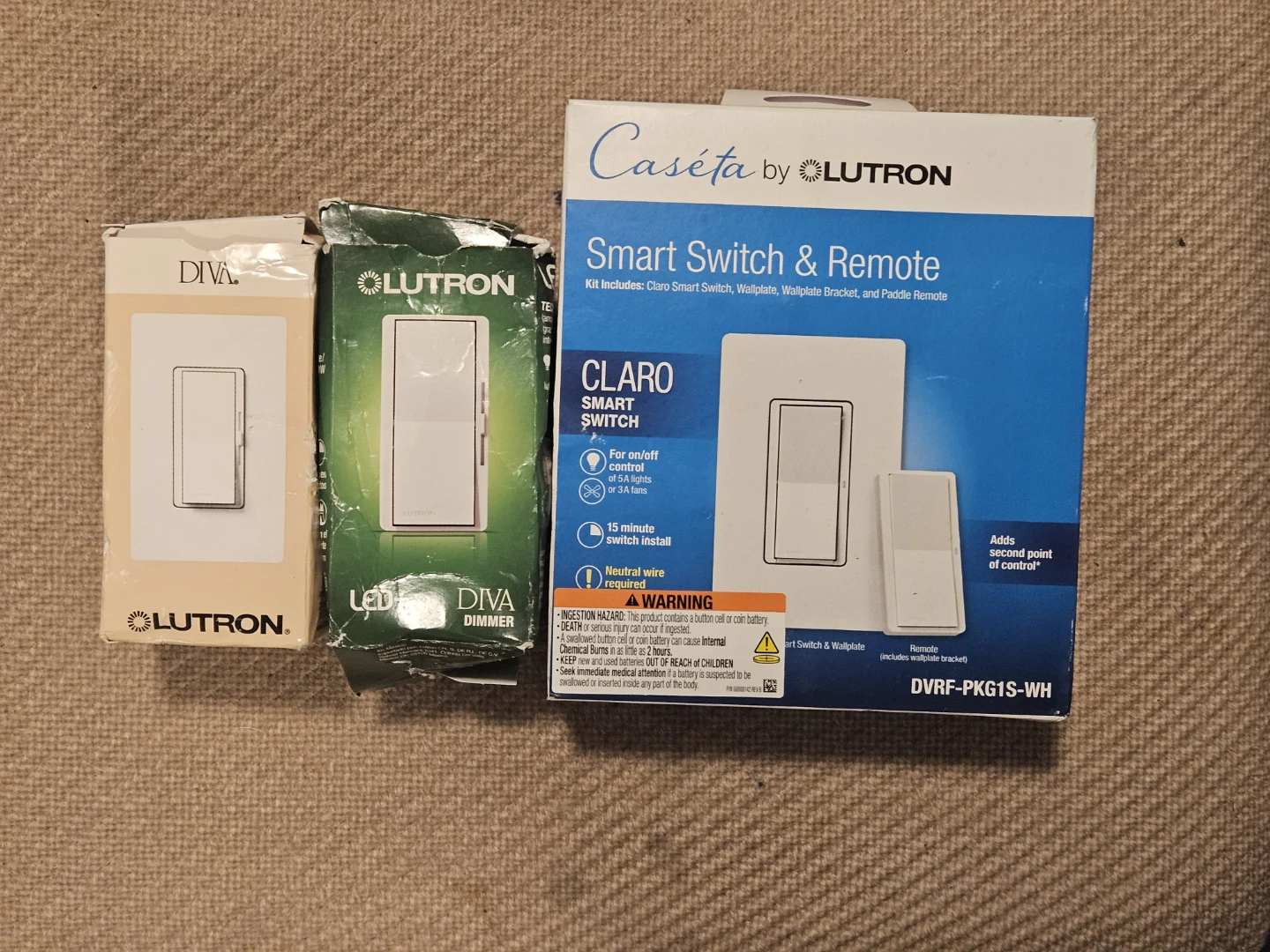 Lutron Smart Switch & Remote Kit and 2 dimmers