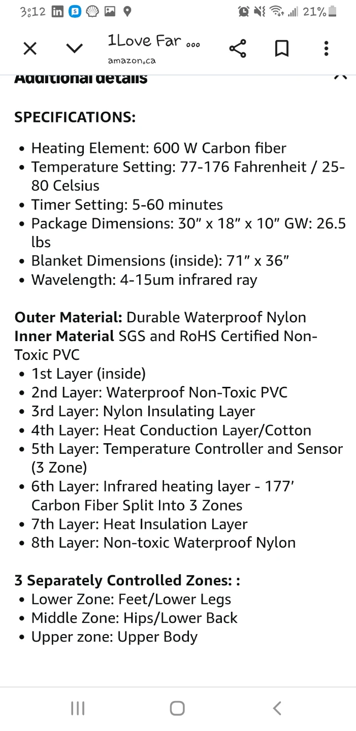 Far Infrared Sauna Blanket + Towel Insert - photo 3