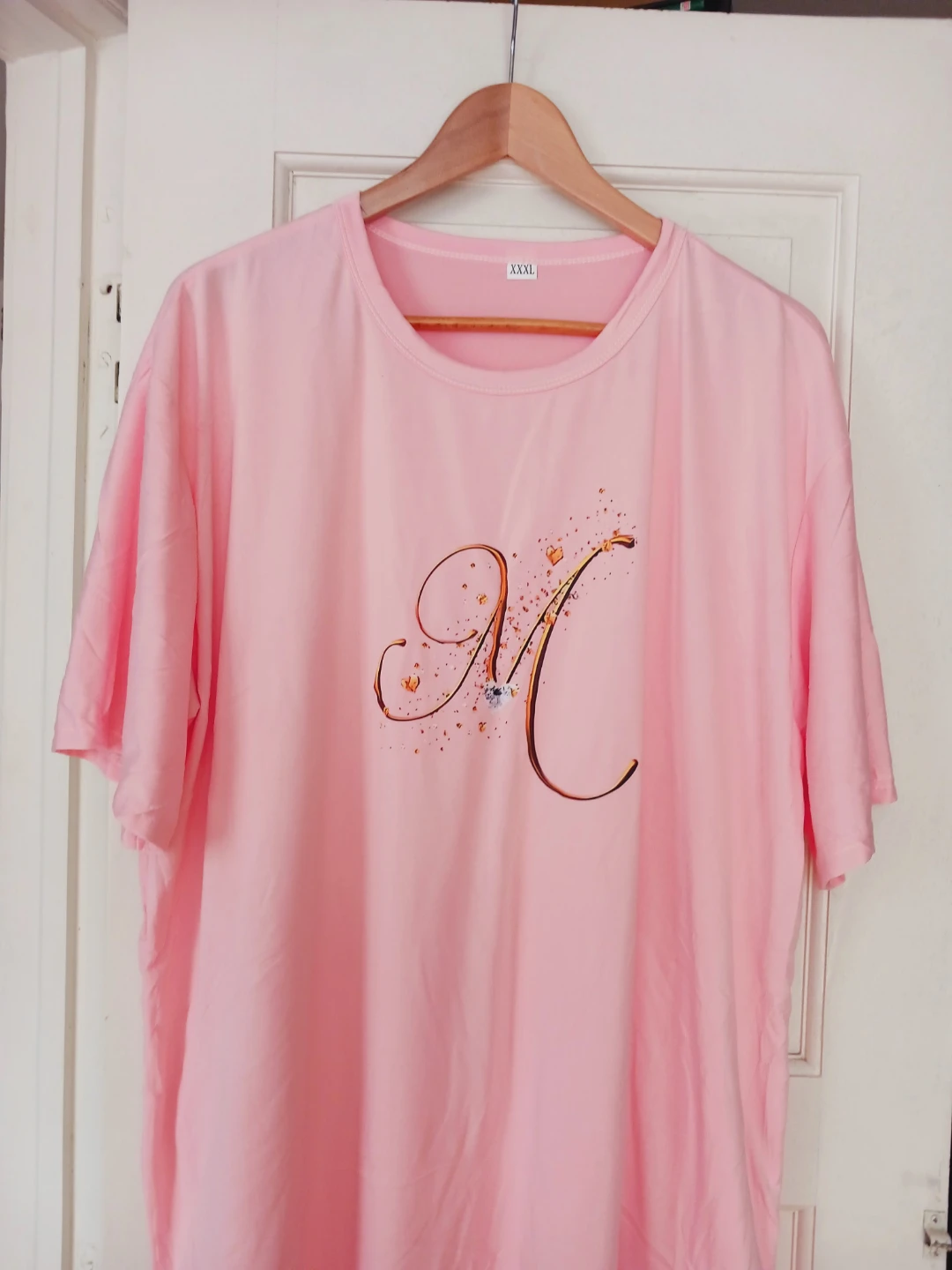 New !!! Pink Initial M Graphic T-Shirt XXL