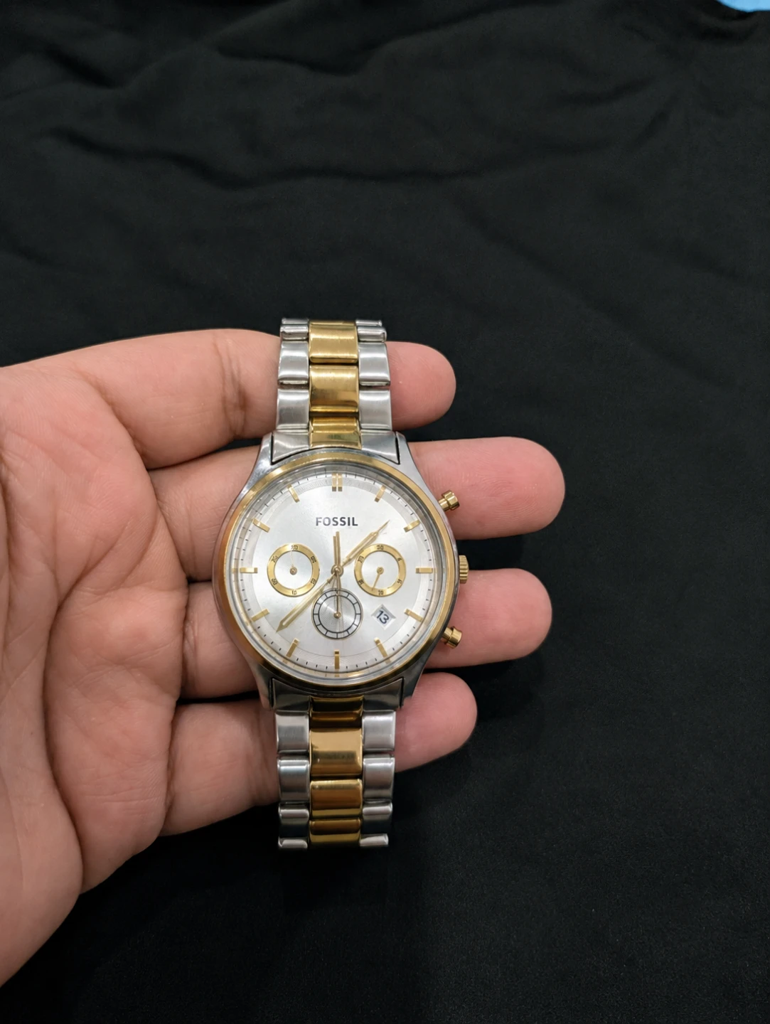 Fossil Chronograph Watch Two-Tone Stainless Steel