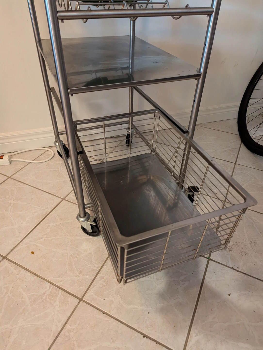 Stainless Steel Rolling Bar Cart - photo 3