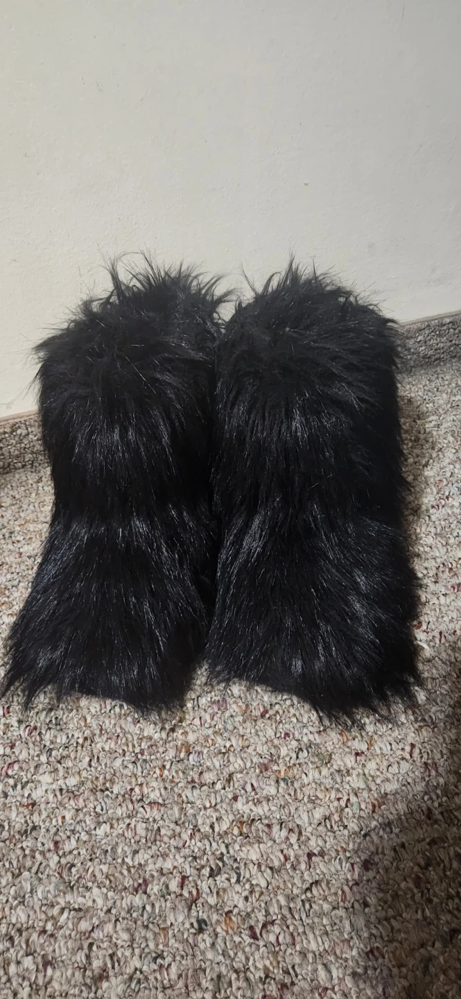 Black Faux Fur Boots - photo 2