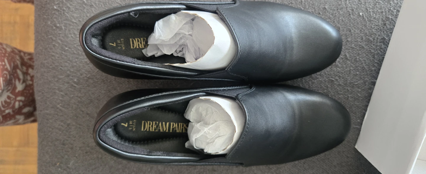 Dream Pairs Black Slip-On Heeled Loafers Size 7 - photo 3
