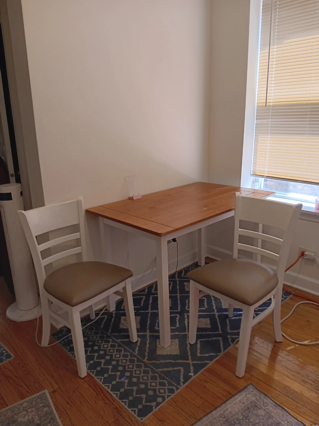 48 in  table Dining Set with 2 Chairs natural 2 years old