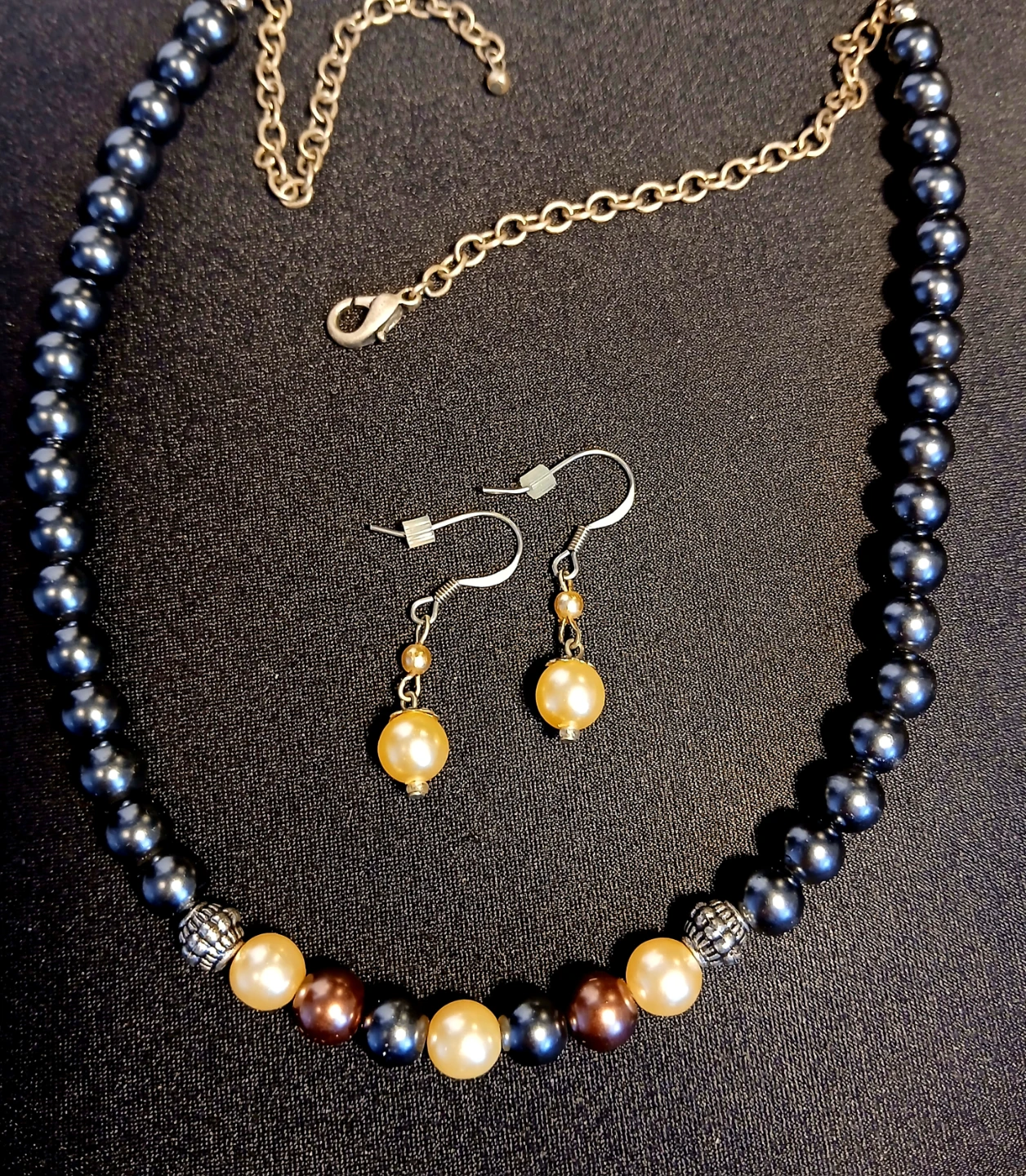 Faux Pearl Necklace and Earring Set