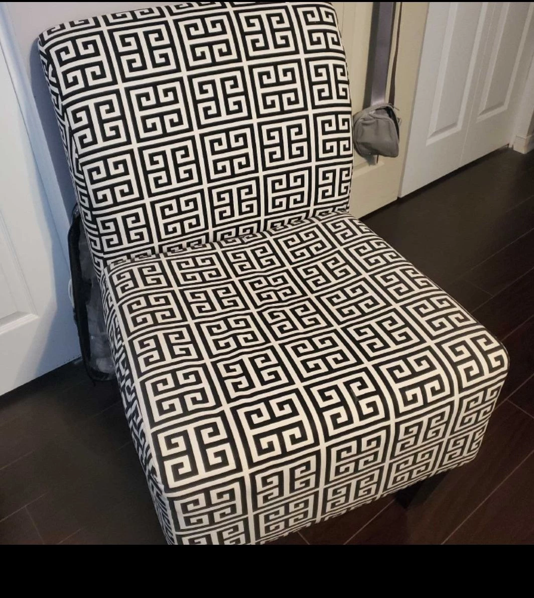 Greek key patterned chair