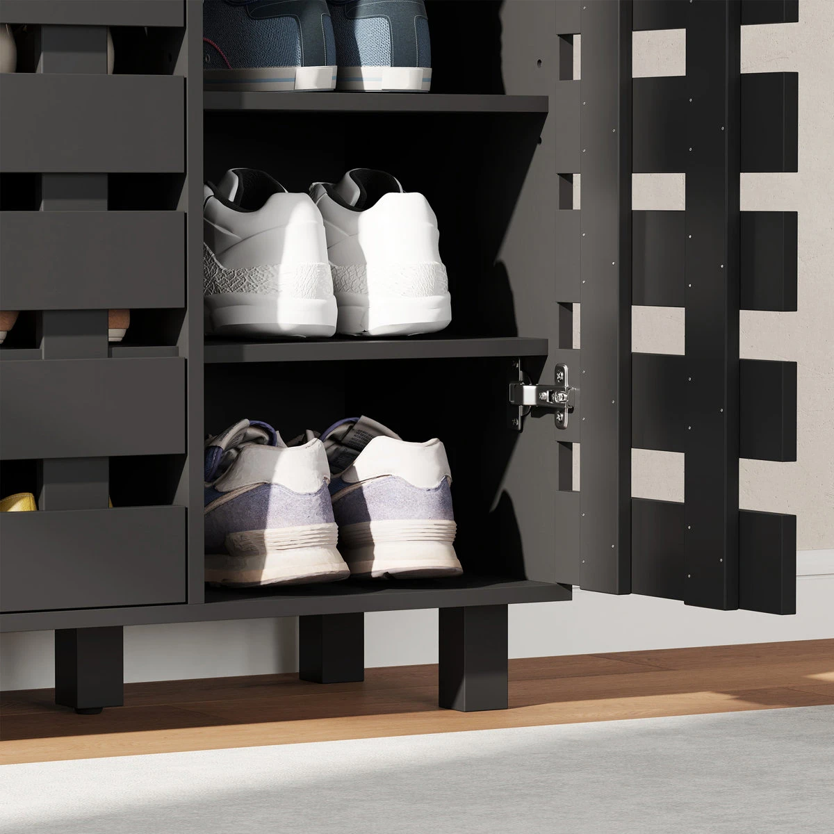 Brand new Grey 20-Pair Shoe Cabinet with Storage Drawers - photo 4