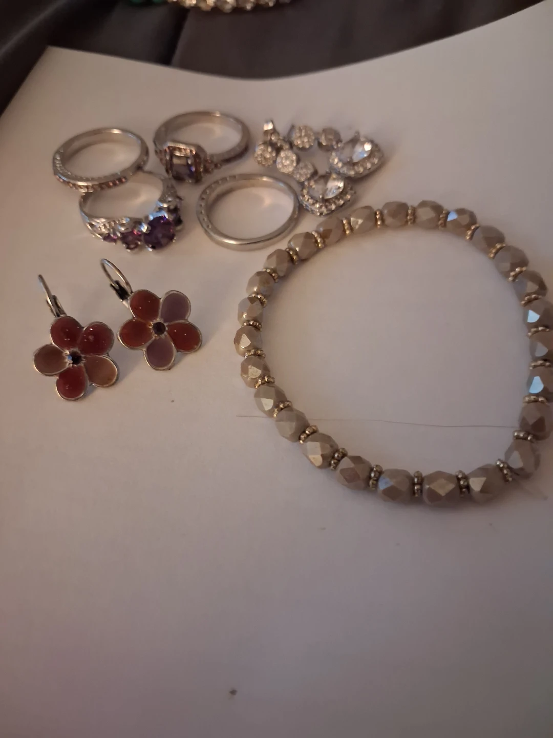 Assorted Rings, Earrings, and Bracelet Set