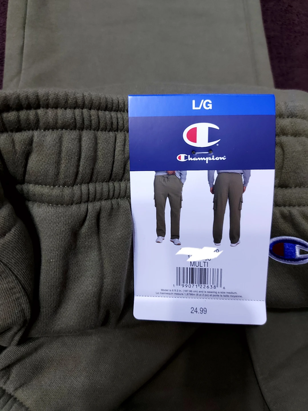Champion Cargo Sweatpants - Olive Green - Large - photo 2