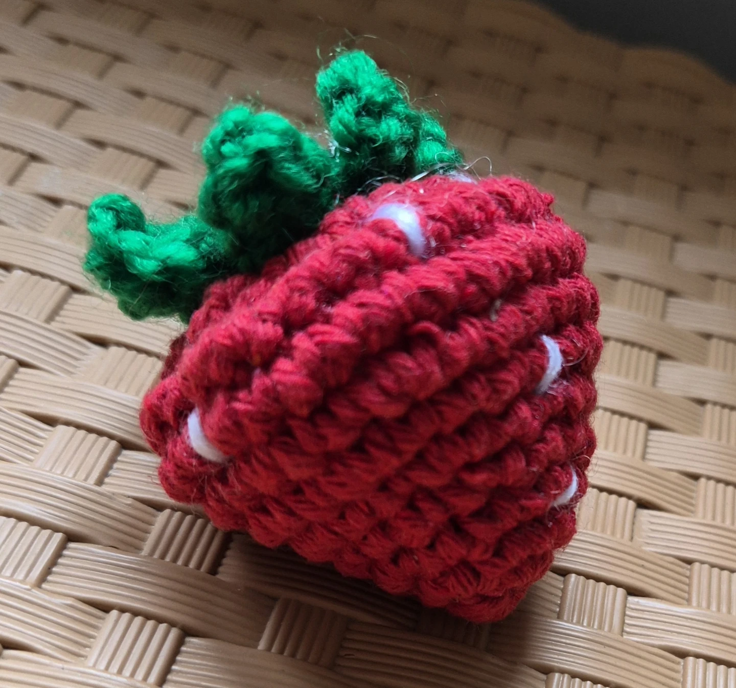 Crocheted Strawberry Keychain Charm - photo 2