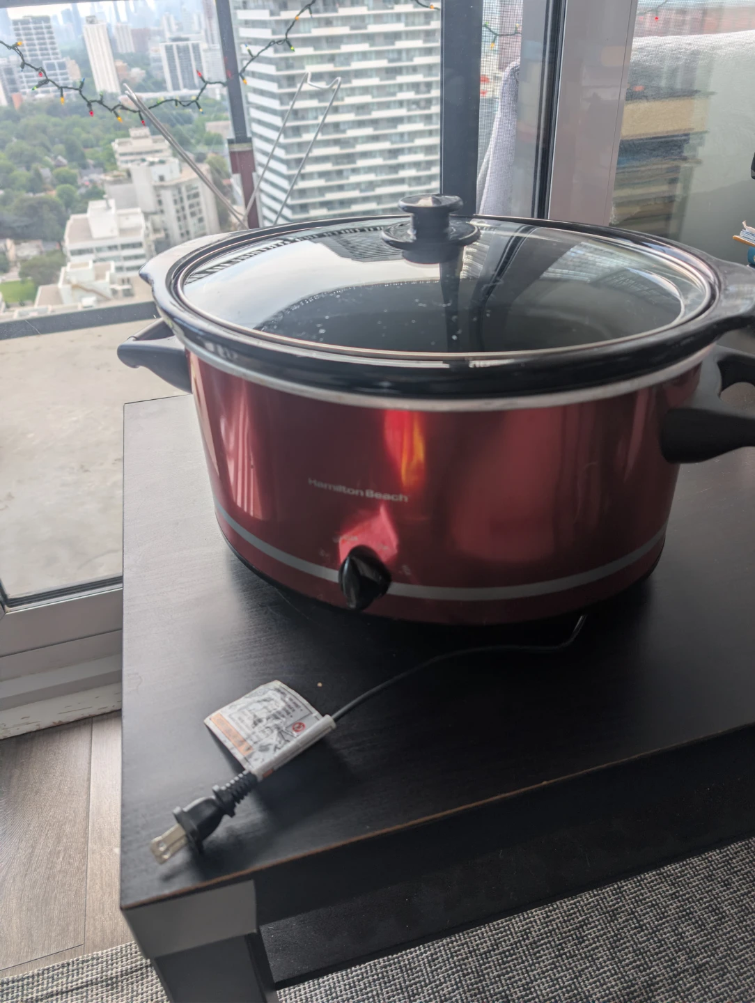 Hamilton Beach Red Slow Cooker with Glass Lid