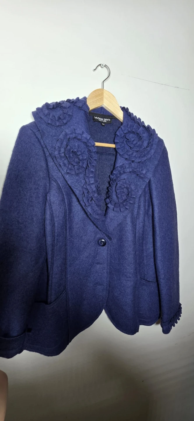 Vivian Shu French Blue Wool Blend Jacket