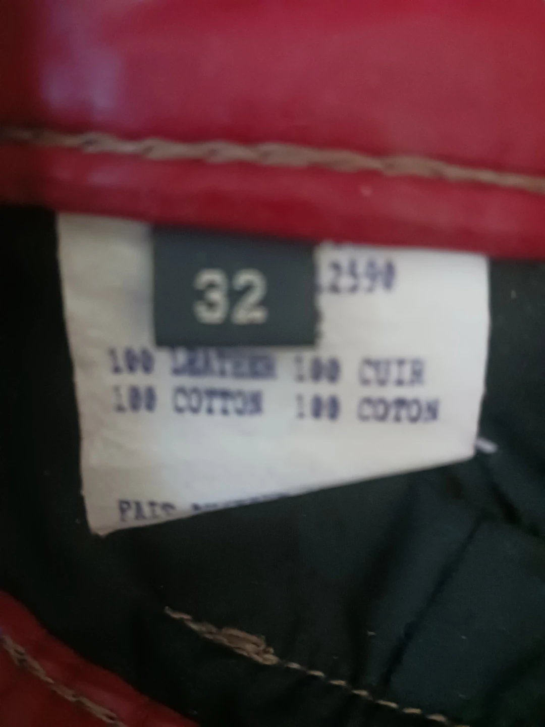 Skotts Suede Red Leather Pants Size 32 - photo 4
