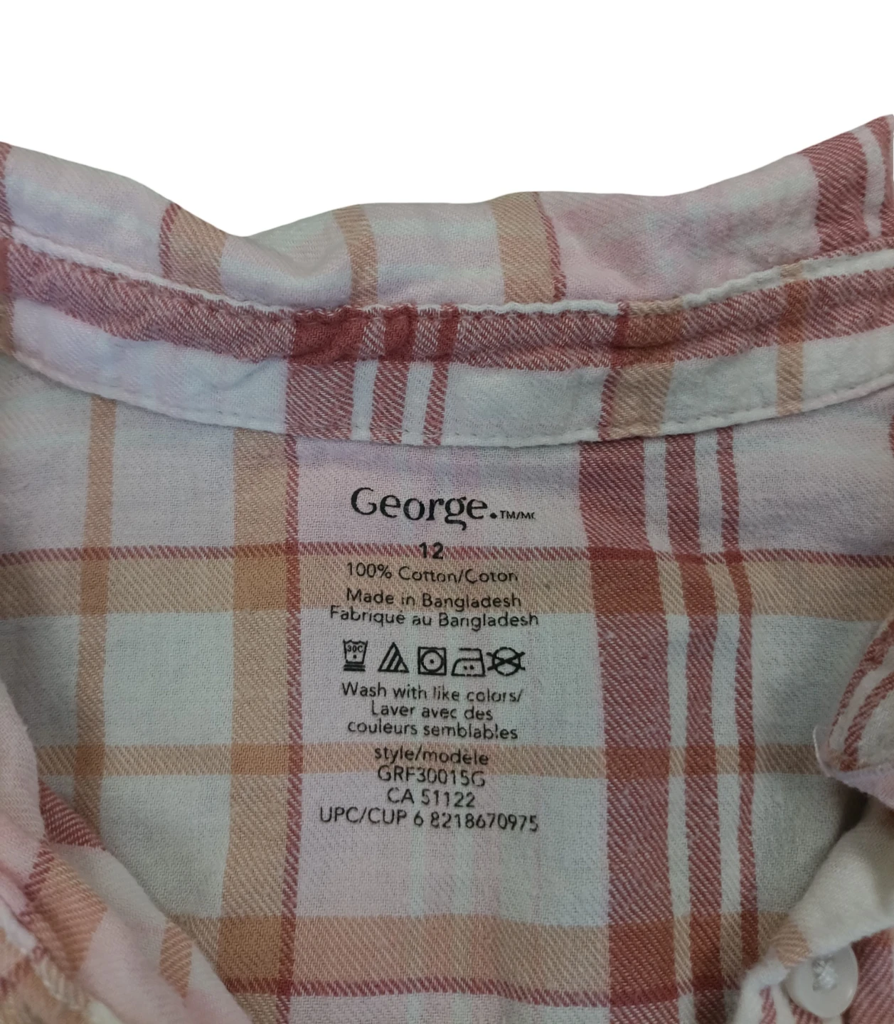 George Girls' Plaid Flannel Shirt - photo 3