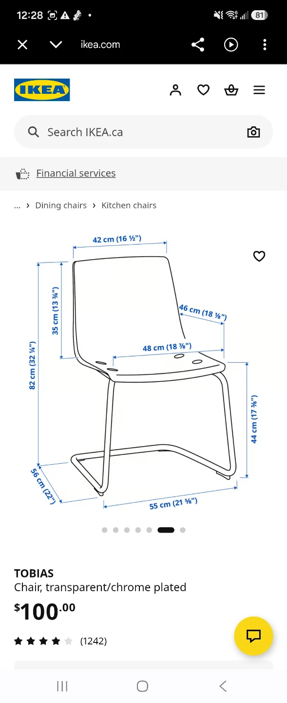 IKEA TOBIAS Chair - Transparent/Chrome - photo 5