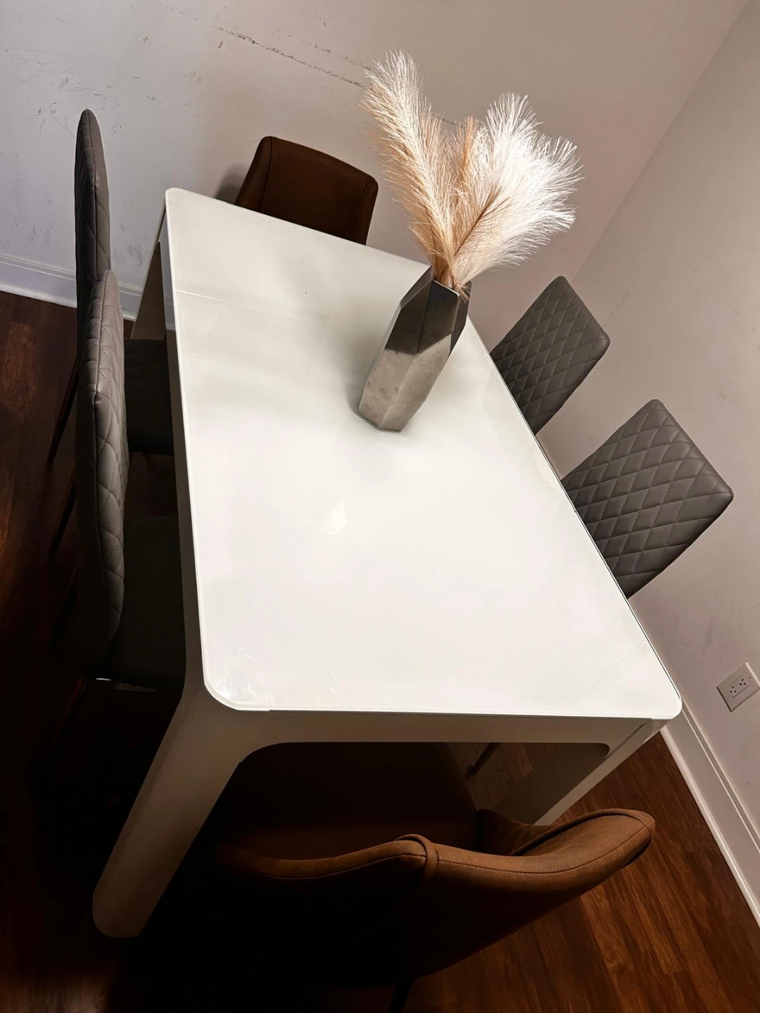 Modern White Dining Table with 6 Chairs - photo 3