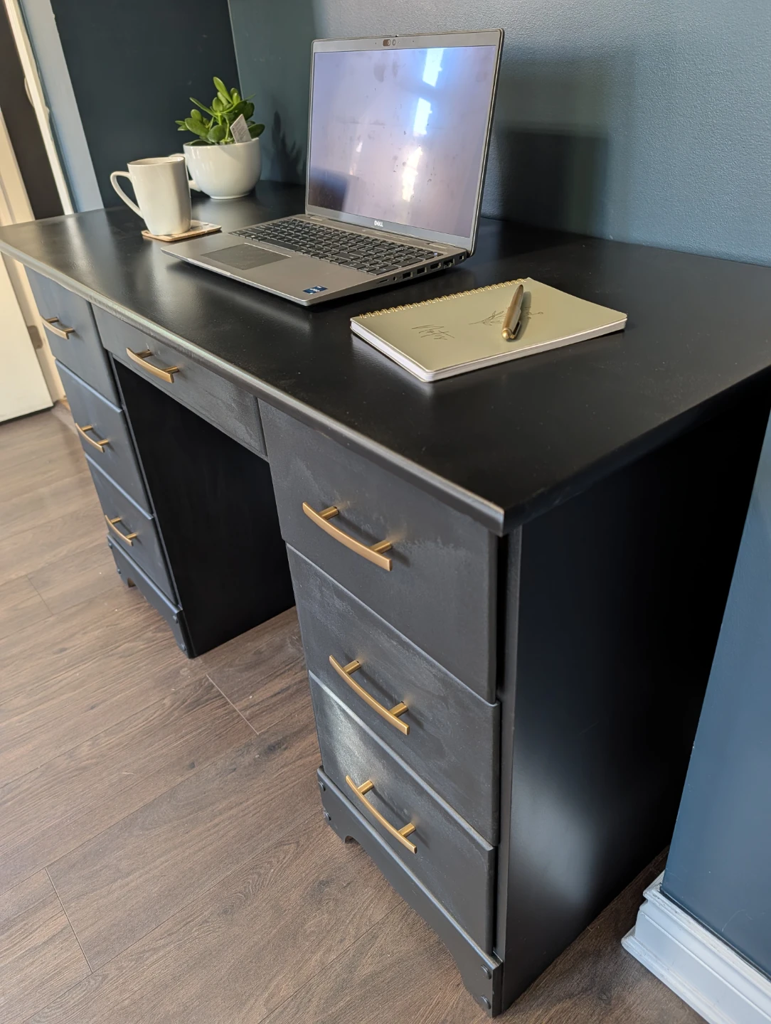 Black Desk with Gold Pulls - photo 3