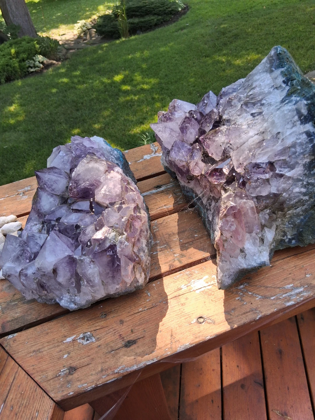 2 Large raw amethyst chunks