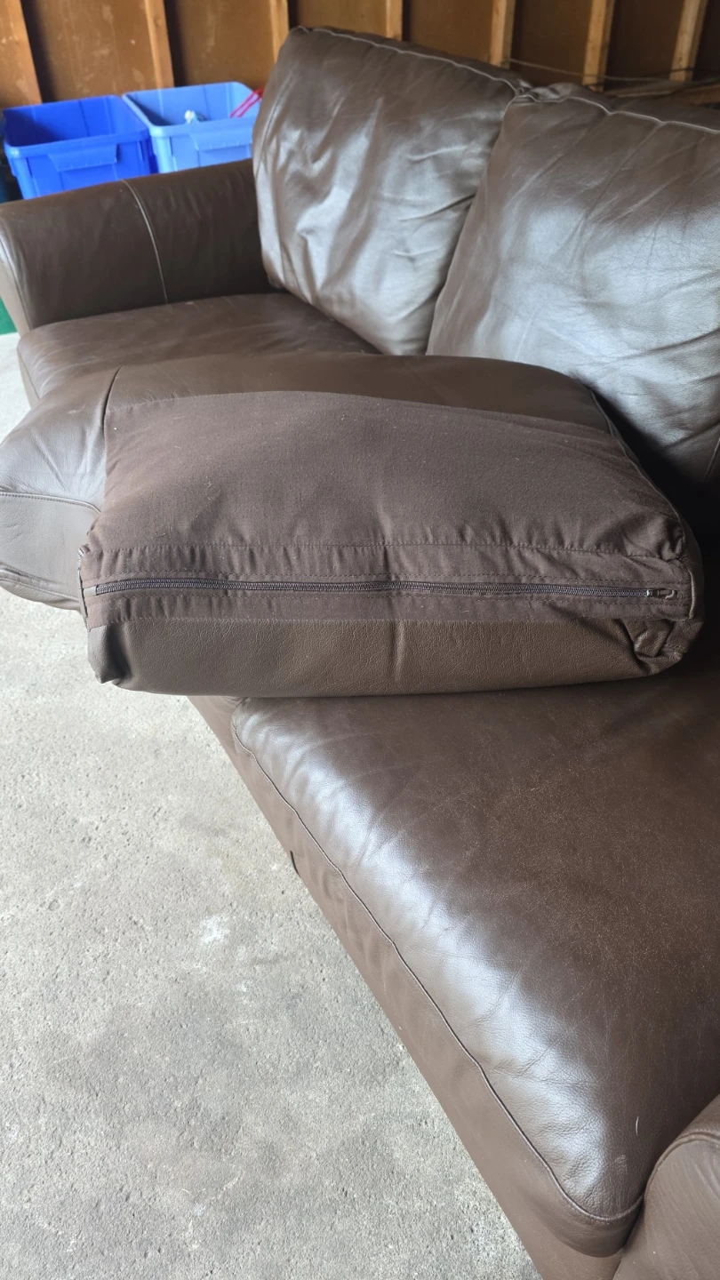 Brown Leather Sofa - photo 2