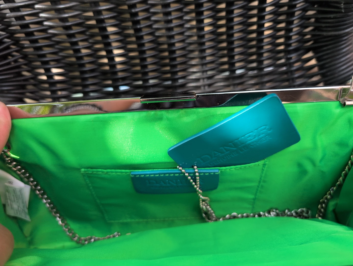 DANIELLE Leather Clutch Purse - Teal - photo 2