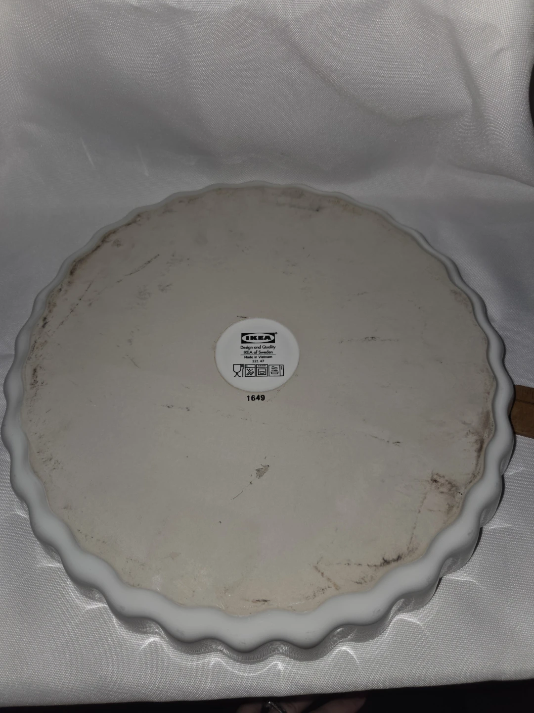 IKEA White Ruffled Pie Dish - photo 3