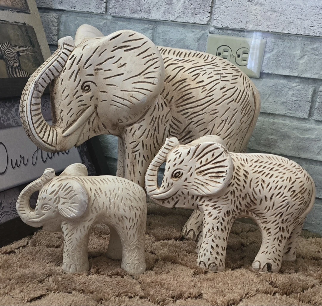 Mexican Clay Talavera Elephants from Mexico