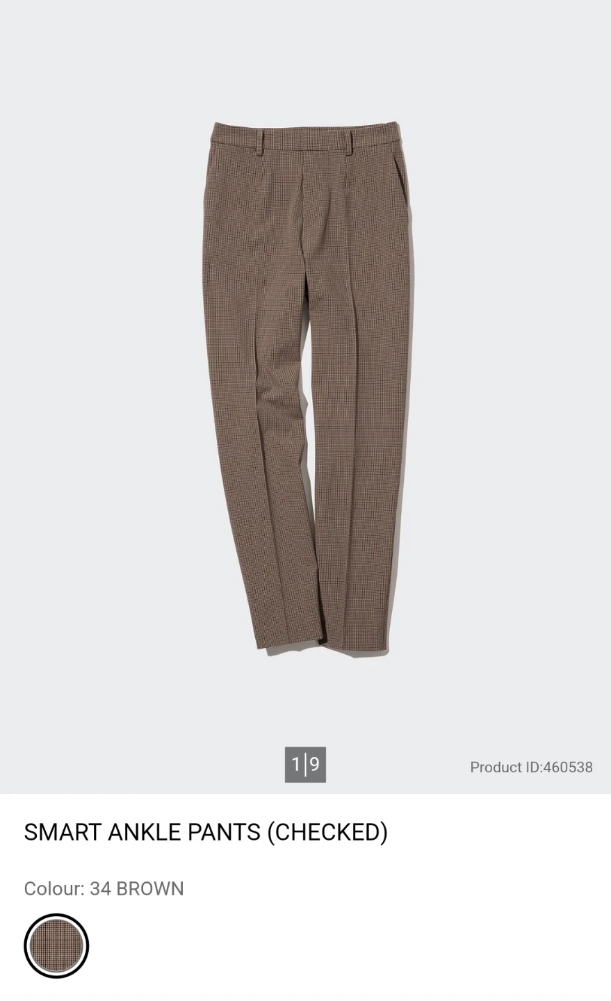 NWOT Uniqlo Smart Ankle Pants (Checked) - photo 3