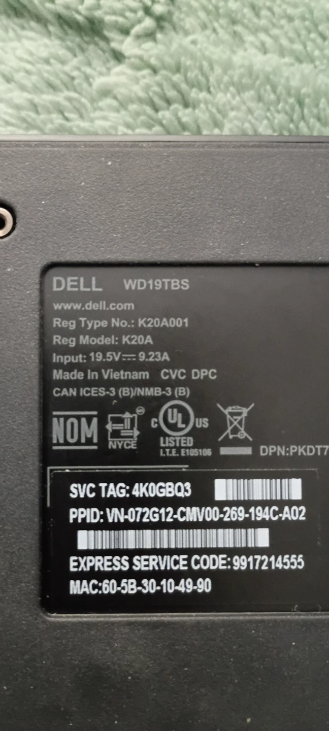 Dell WD19TBS Docking Station with charger & extras - photo 2