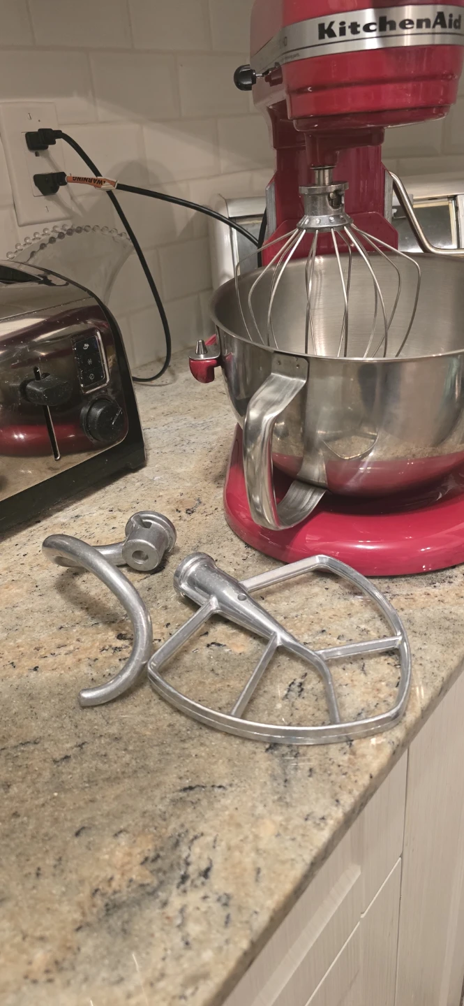 Red KitchenAid Stand Mixer with Attachments - photo 2