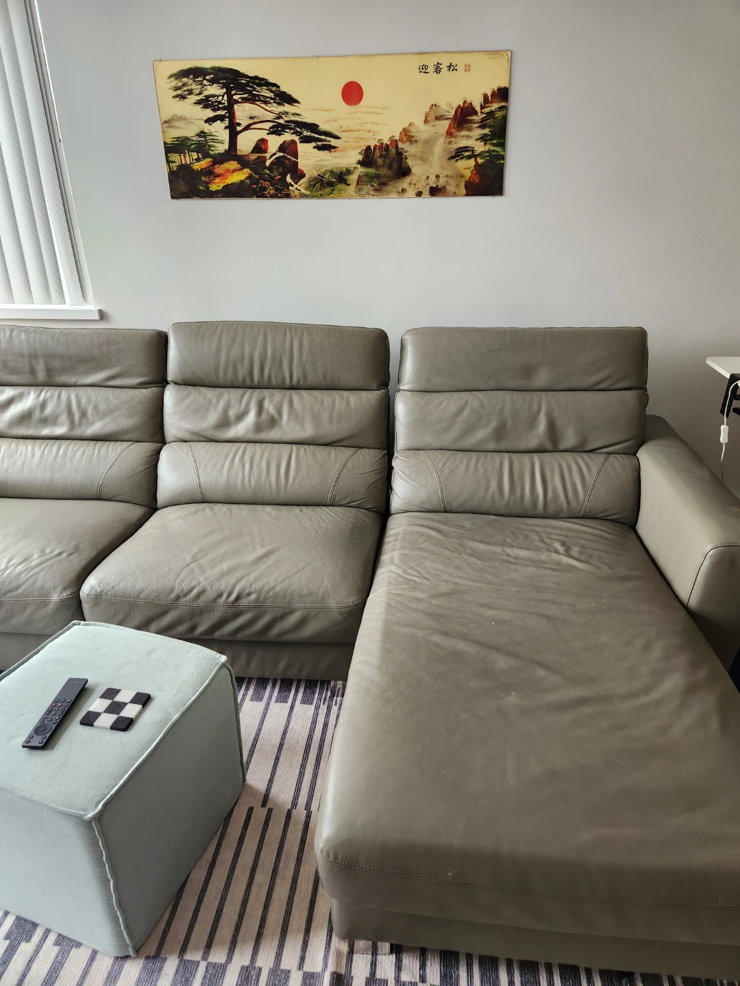 Leather couch sectional