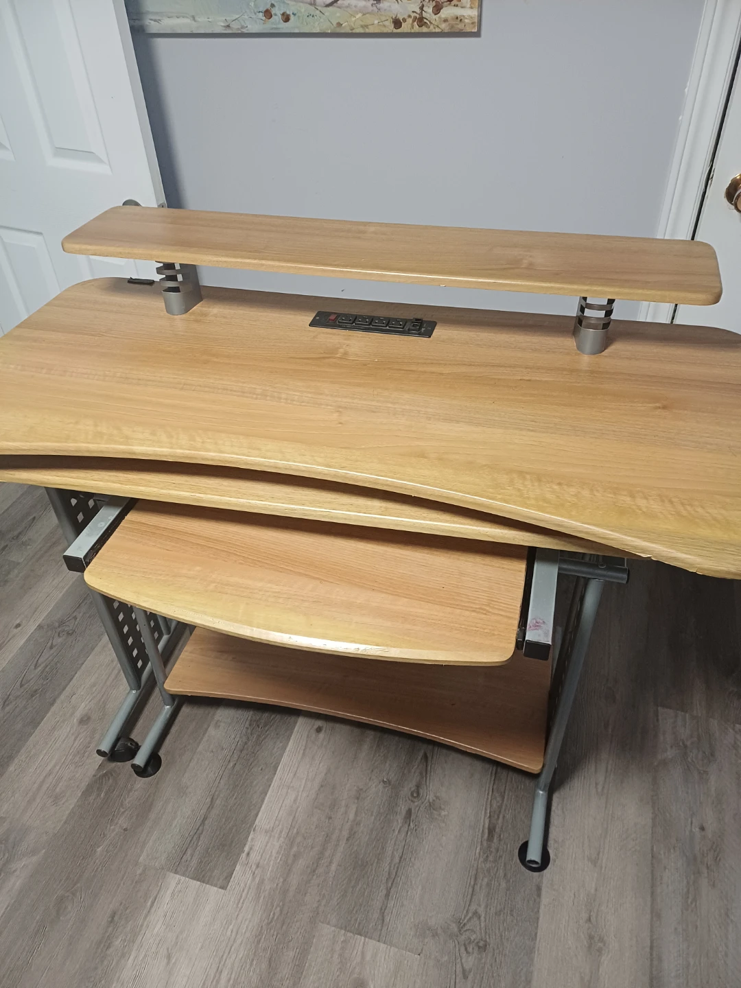 Wood Computer Desk with Keyboard Tray - photo 5