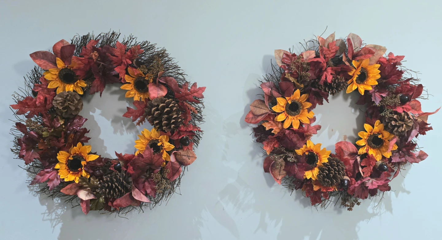 Set of 2 Fall Autumn Wreaths