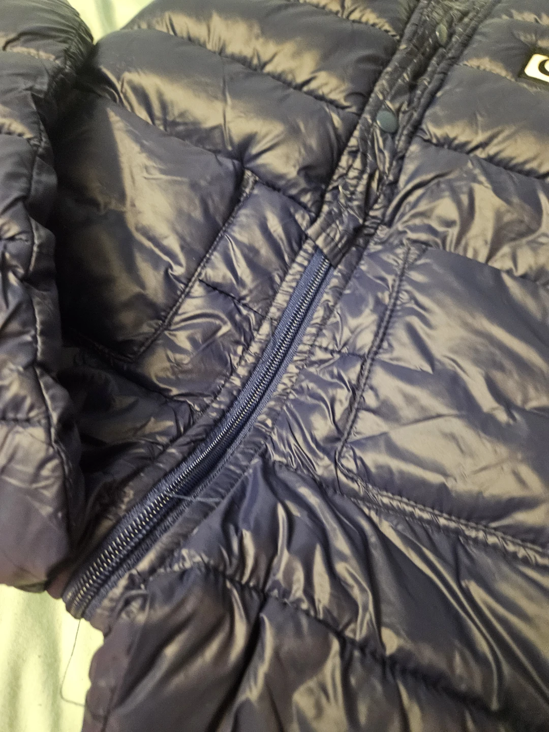 Quilted Puffer Snowsuit and Vest Set - Navy and Coral - photo 2