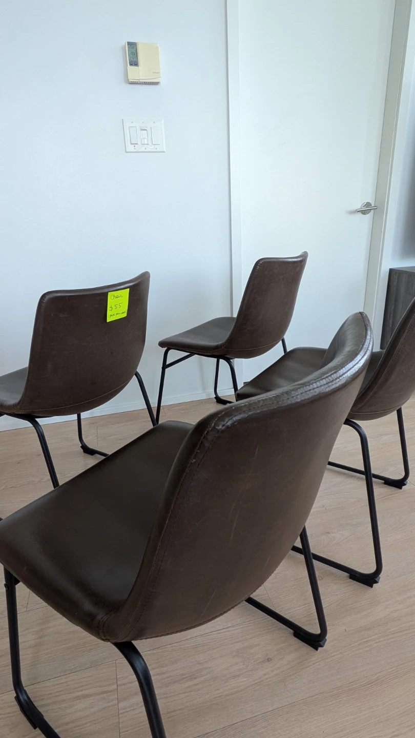 Brown Faux Leather Dining Chairs (Set of 4) - photo 3