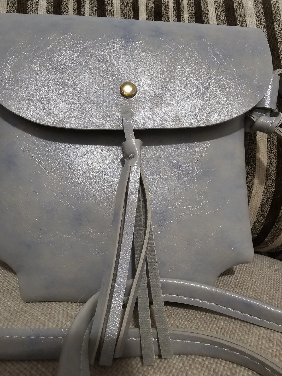 Light Blue Crossbody Bag with Tassel - photo 2