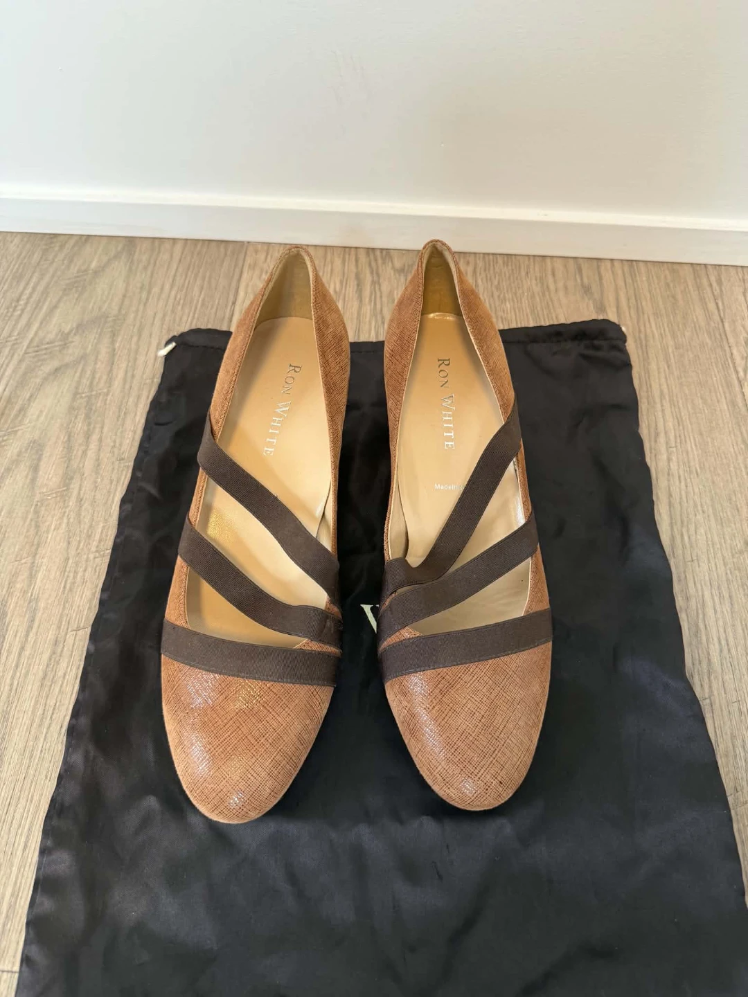 Ron White Brown Strappy Wedge Heels